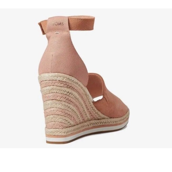NWT Tom’s Marisol Suede Espedrille Wedge Sandals in Soft Orange Size 9 - Picture 3 of 6
